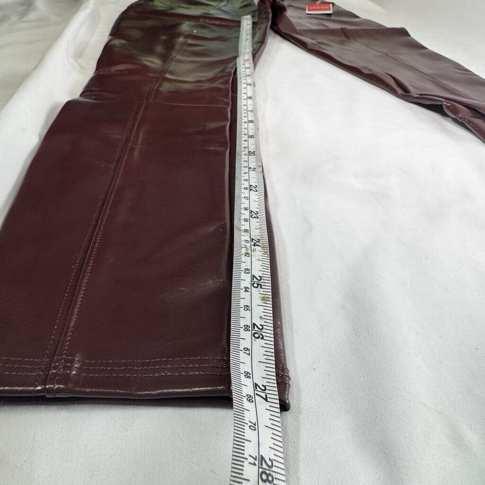 SPANX Faux Patent Leather Liquid Gloss Leggings Pants Ruby Size Medium NEW - Picture 12 of 14